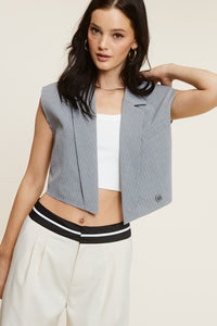 Julieta Pinstripe Cropped Vest