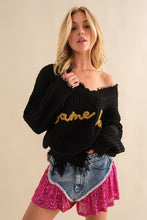 Load image into Gallery viewer, Game Day Sparkle Letter Sweater