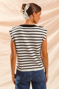 Ilia Bow Detail Striped Top