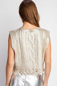 Amira Metallic Foil Coated Vest