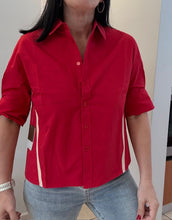 Load image into Gallery viewer, Danny Boxy Half Sleeve Button Up Blouse