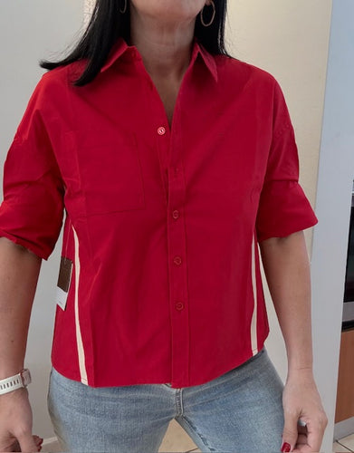 Danny Boxy Half Sleeve Button Up Blouse