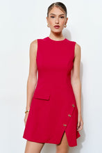 Load image into Gallery viewer, Kara Asymmetrical Mini Dress with Bow Accents