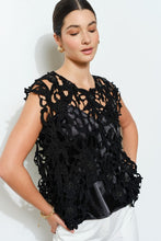 Load image into Gallery viewer, Pearl Rhinestone Embellished Lace Cutout Top