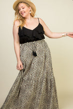 Load image into Gallery viewer, Leopard Skirt Ruffle Top Maxi Dress