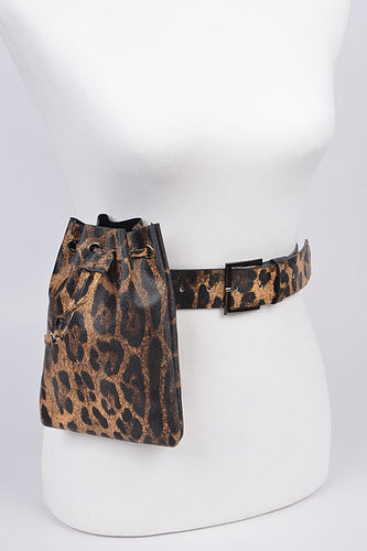 Removable pouch leopard belt