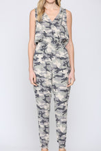 Load image into Gallery viewer, Hooded sleeveless camouflage jumpsuit