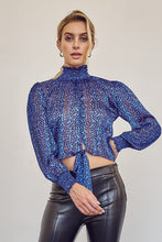 Load image into Gallery viewer, Front tie high neck sheer top