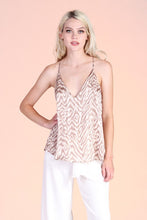 Load image into Gallery viewer, Iridescent Toyger Lurex Chiffon Cami Top-Taupe/Gold