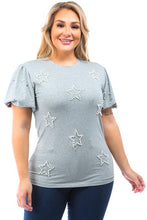 Load image into Gallery viewer, Plus- Star Pearl Embellished Top