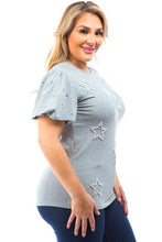 Load image into Gallery viewer, Plus- Star Pearl Embellished Top