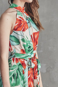 Printed Key-Hole Front Romper