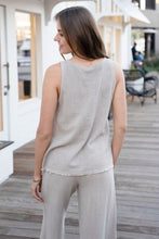 Load image into Gallery viewer, Rugged Hem Cotton Linen Gauze Tank Top