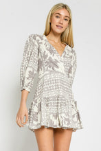 Load image into Gallery viewer, Grey Tropical Ruffled Dress