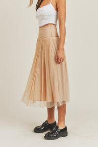 Dot Mesh Tulle Midi Skirt