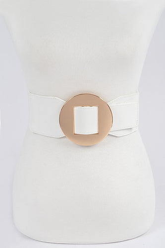 Faux Leather Wide Elastic Belt