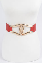 Load image into Gallery viewer, Red Metal Buckle Elastic Belt