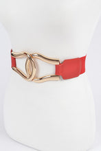 Load image into Gallery viewer, Red Metal Buckle Elastic Belt