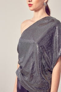 Sequins One Shoulder Top