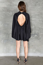 Load image into Gallery viewer, Mock Neck Long Bell Sleeve Wide Keyhole Dress