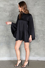 Load image into Gallery viewer, Mock Neck Long Bell Sleeve Wide Keyhole Dress