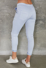 Load image into Gallery viewer, Double Sequin Stripe Knee Patched Crinkle Jogger