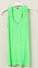 Load image into Gallery viewer, Neon Rib Tank Top With Sequin Contrast