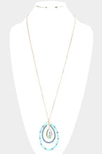 Load image into Gallery viewer, Pearl Faceted Beaded Teardrop Pendant Long Necklace