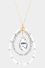 Load image into Gallery viewer, Pearl Faceted Beaded Teardrop Pendant Long Necklace