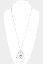 Load image into Gallery viewer, Pearl Faceted Beaded Teardrop Pendant Long Necklace