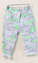 Load image into Gallery viewer, Neon Camouflage Print Crinkle Capri Jogger