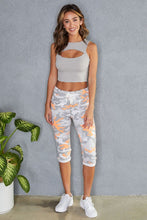 Load image into Gallery viewer, Neon Camouflage Print Crinkle Capri Jogger