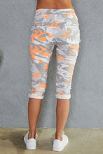 Load image into Gallery viewer, Neon Camouflage Print Crinkle Capri Jogger