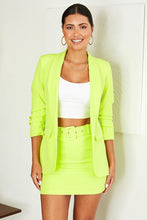 Load image into Gallery viewer, Neon Ruched Sleeve Blazer