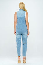 Load image into Gallery viewer, Denim Jumpsuit With Distressing