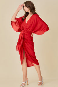 Marena Front Tie Kimono Style Dress