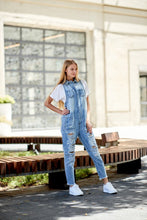 Load image into Gallery viewer, Denim Jumpsuit With Distressing