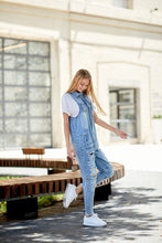 Load image into Gallery viewer, Denim Jumpsuit With Distressing