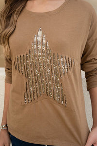 Sequin Star Long Sleeve Top