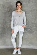 Load image into Gallery viewer, Indiana double sequin stripe knee patched crinkle jogger