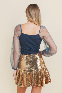 Sequin Flare Skirt