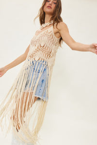 Fringe Hem Crochet Cover Up