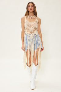 Fringe Hem Crochet Cover Up