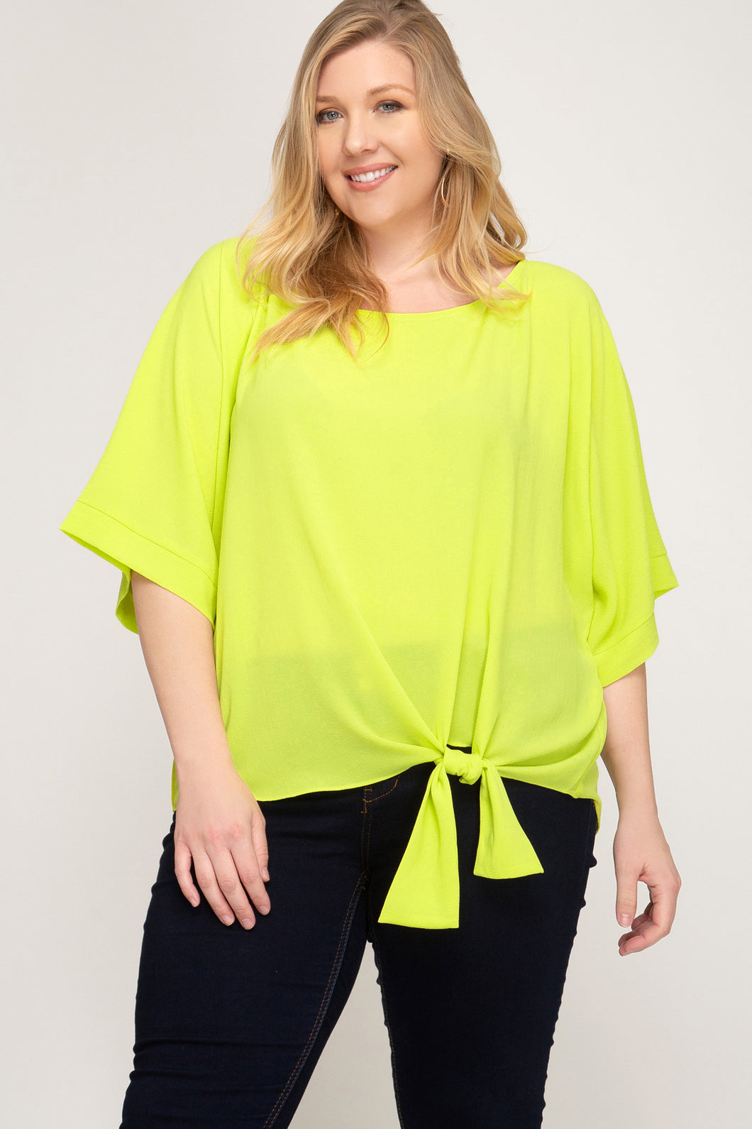 Kimono Sleeve Woven Top side tie detail