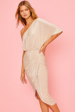 Load image into Gallery viewer, Paula One Shoulder Overwrap Midi Dress