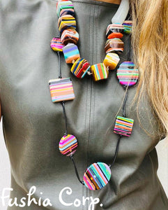 Multicolor Long Necklace Set