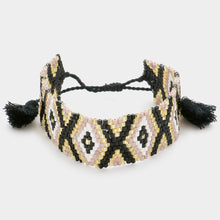 Load image into Gallery viewer, Boho Beaded Tassel Pull Tie Cinch Bracelet
