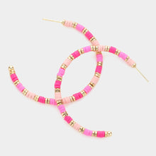 Load image into Gallery viewer, Heishi Beaded Half Hoop Earrings