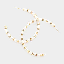 Heishi Beaded Half Hoop Earrings