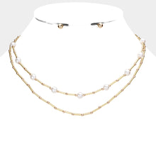 Load image into Gallery viewer, Pearl Tube Beaded Necklace Set